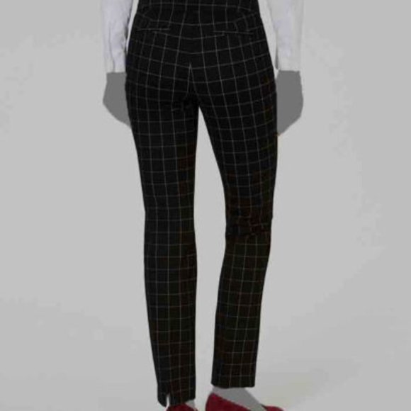 Charter Club Cambridge Slim Plaid Pants  Gently Worn - Black - Size 10 Petite - Picture 5 of 5